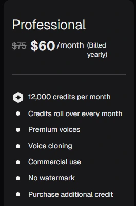 Hedra AI Professional Plan